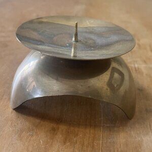 Mid Century modern  Space Age Candleholder Solid Brass